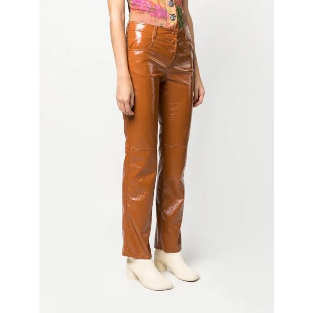 MSGM Vegan Leather Straight Leg Trousers Size XS NWT